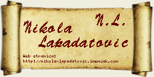 Nikola Lapadatović vizit kartica
